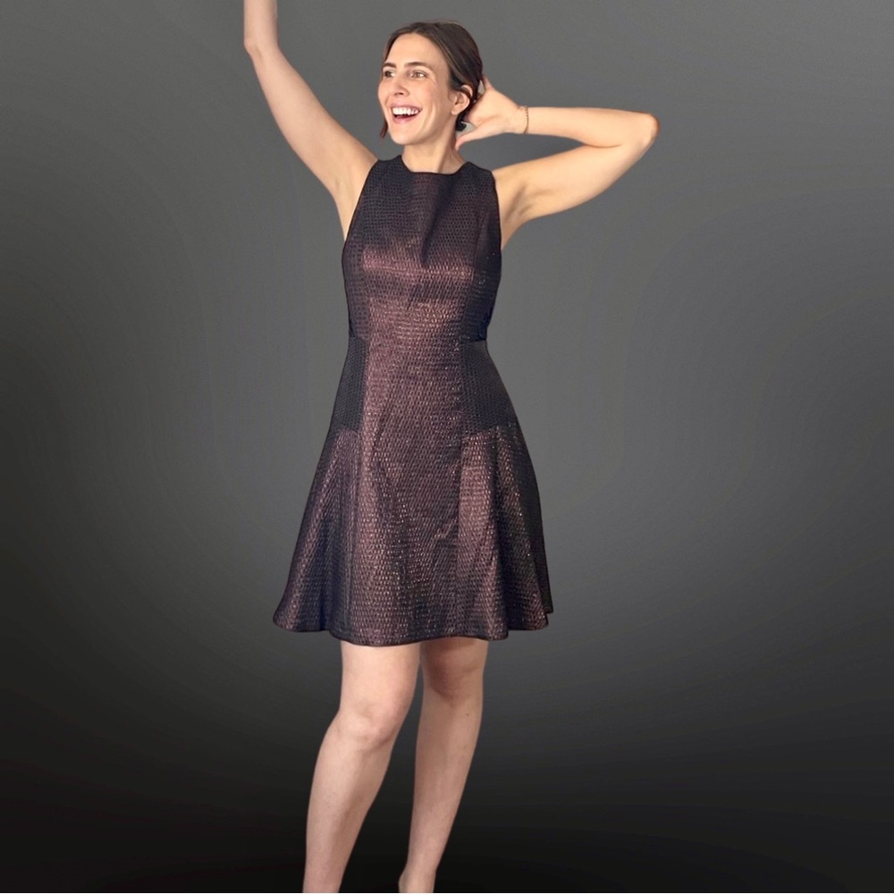 Bronze party dress with mesh leopard back - Phoebe Couture